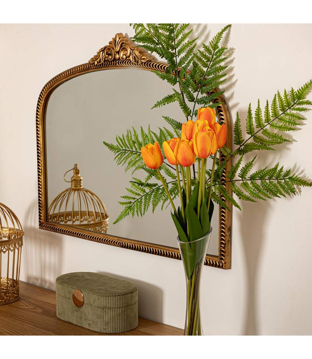 Bouquet de Fleurs Artificielles Tulipes 48cm Orange-3