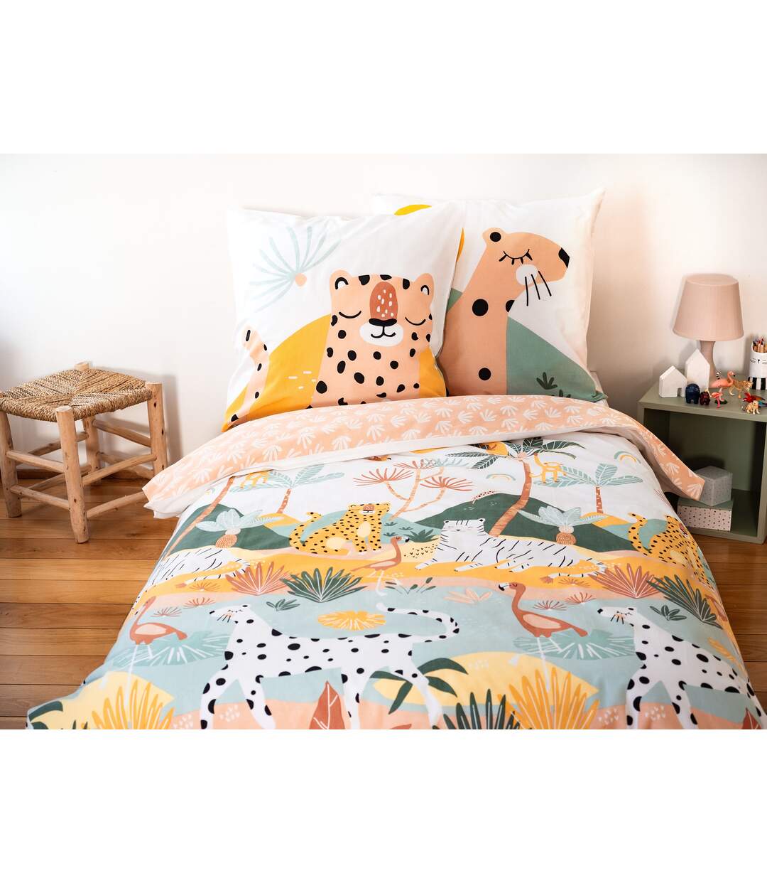 Parure de lit enfant Léopard - 100% coton adouci 57 fils - 140 x 200 cm-4