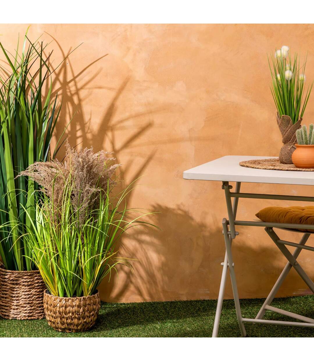 Plante Herbe Artificielle en Pot Maxime 80cm Vert-4