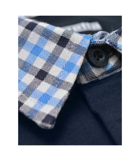 Polo Motif/style À Carreaux Homme Bleu Marine Lambretta