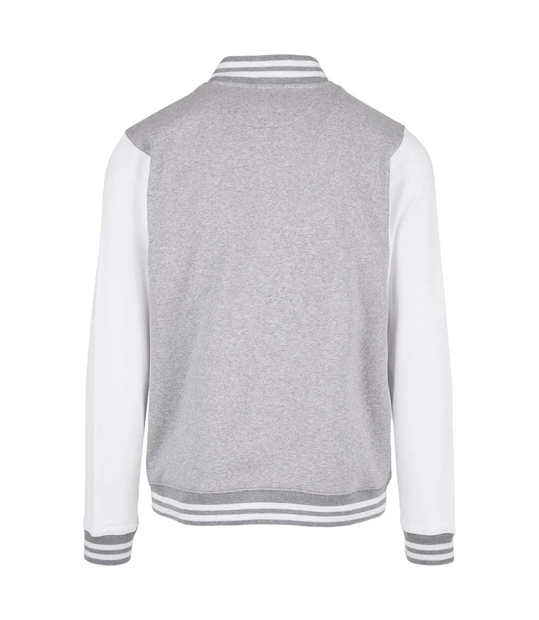 Blouson D'université Basic Homme Gris Chiné Blanc Build Your Brand-2