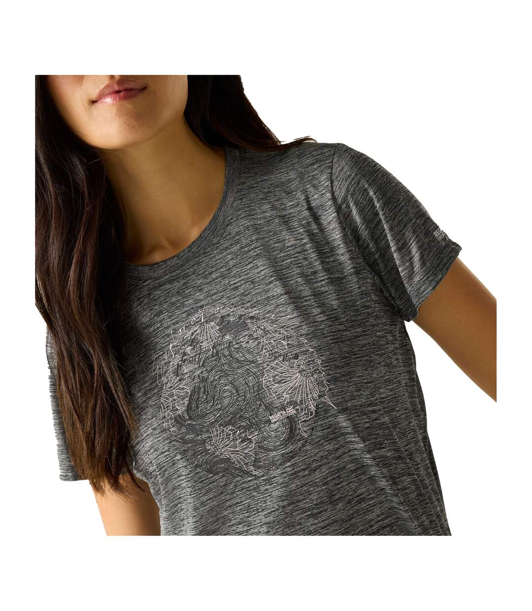 Womens/ladies Fingal World T-shirt Dark Storm Marl Regatta-4