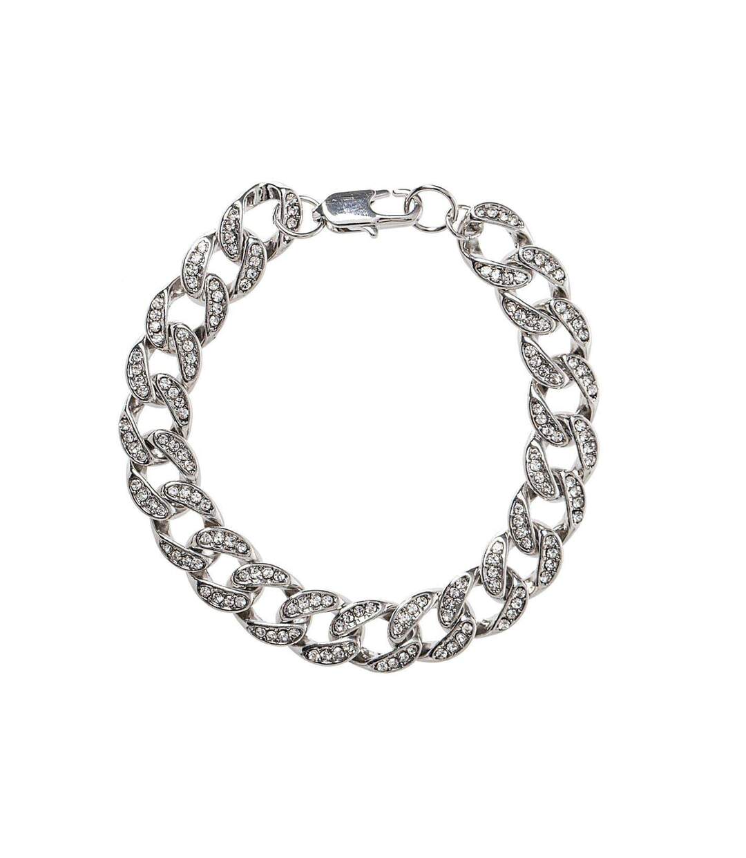 Crystal Curb Chain Bracelet One Size Crystal Fabric-1