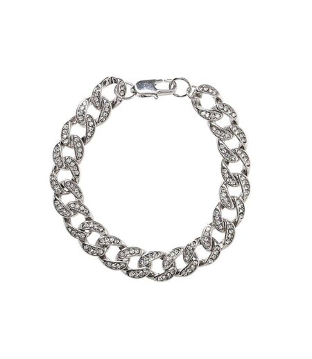 Crystal Curb Chain Bracelet One Size Crystal Fabric