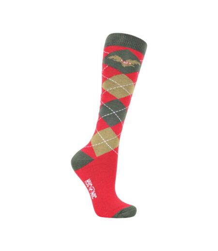 Pack Of 3  Unisex Adult Holly Christmas Boot Socks  Navy Red Green Hy