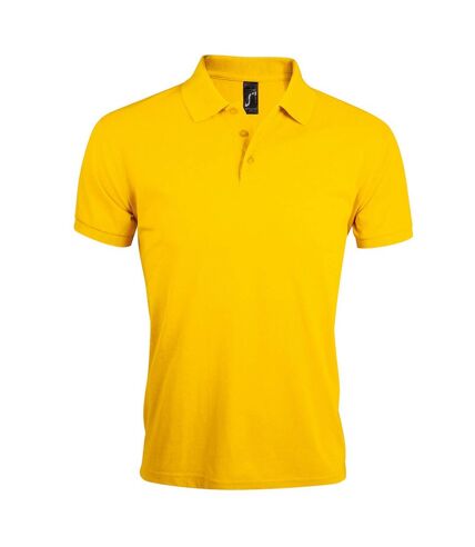 SOLs Mens Prime Pique Plain Short Sleeve Polo Shirt (Gold)