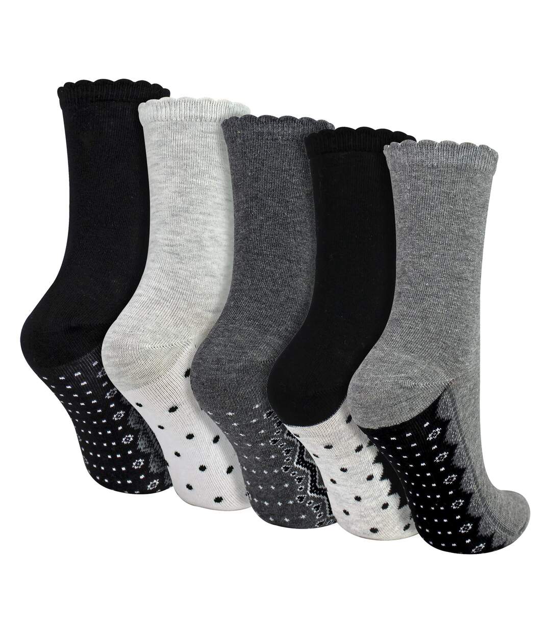 Sock Snob - 5 Paires de Chaussettes Femme à Dentelle et Pois en Coton Doux-1