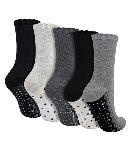 Sock Snob - 5 Paires de Chaussettes Femme à Dentelle et Pois en Coton Doux