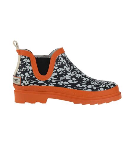 Bottes de pluie femme noir / orange Regatta