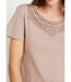 T-shirt macramé coton uni manches courtes-4