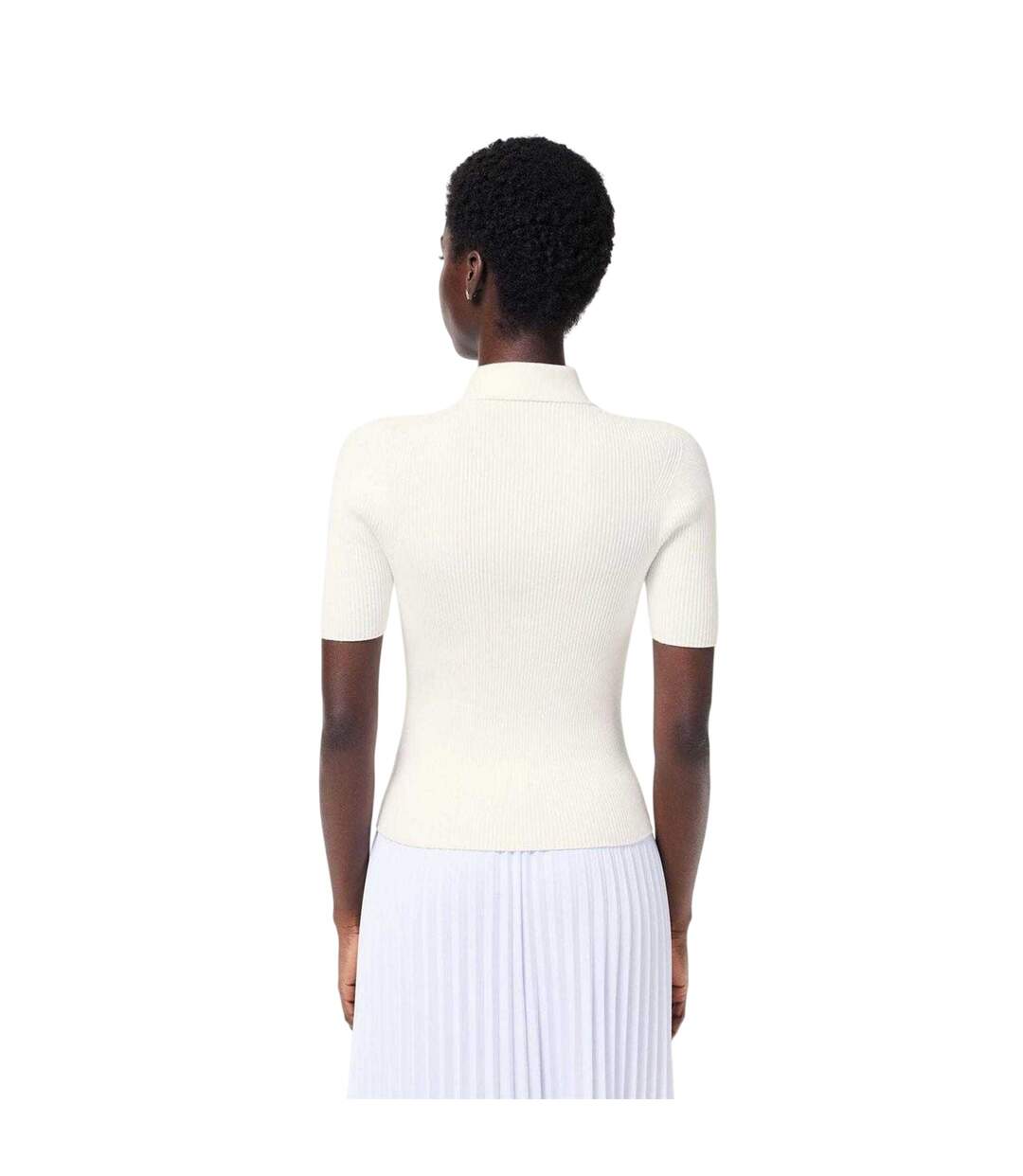 Polo Motif/style Tricoté Femme Blanc Lacoste-3