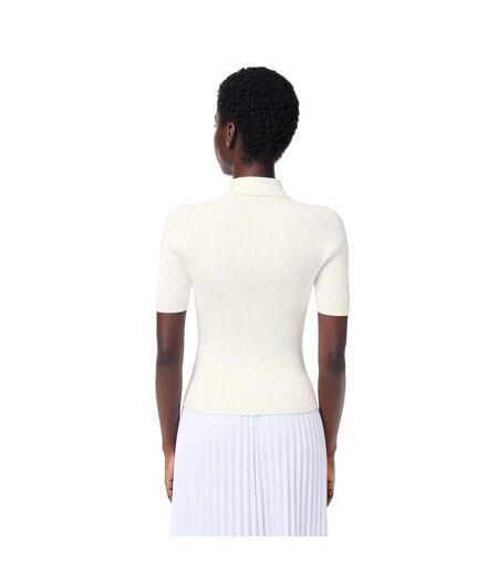Polo Motif/style Tricoté Femme Blanc Lacoste