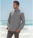 Chemise Masculine Grise à  Rayures avec 2 Poches poitrine-4