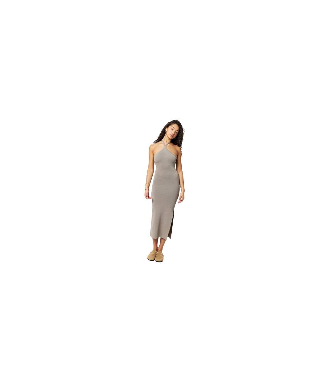 Robe Mi-longue Femme Taupe Jack Wills-1