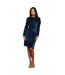 Womens/ladies Sequin Velvet Pencil Dress Navy Principles-3