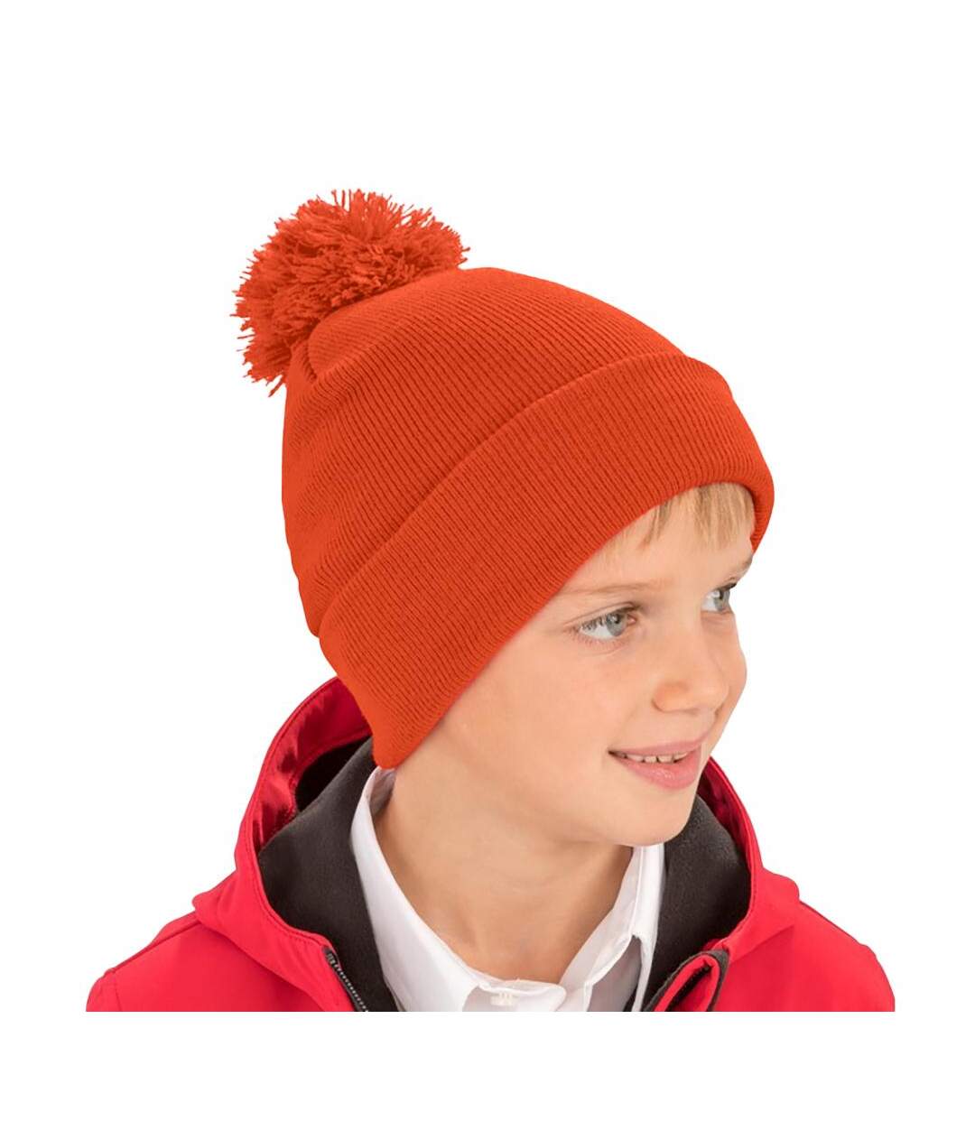 Womens/ladies Winter Essentials Pom Pom Beanie Bonnet À Pompon Orange Result-1