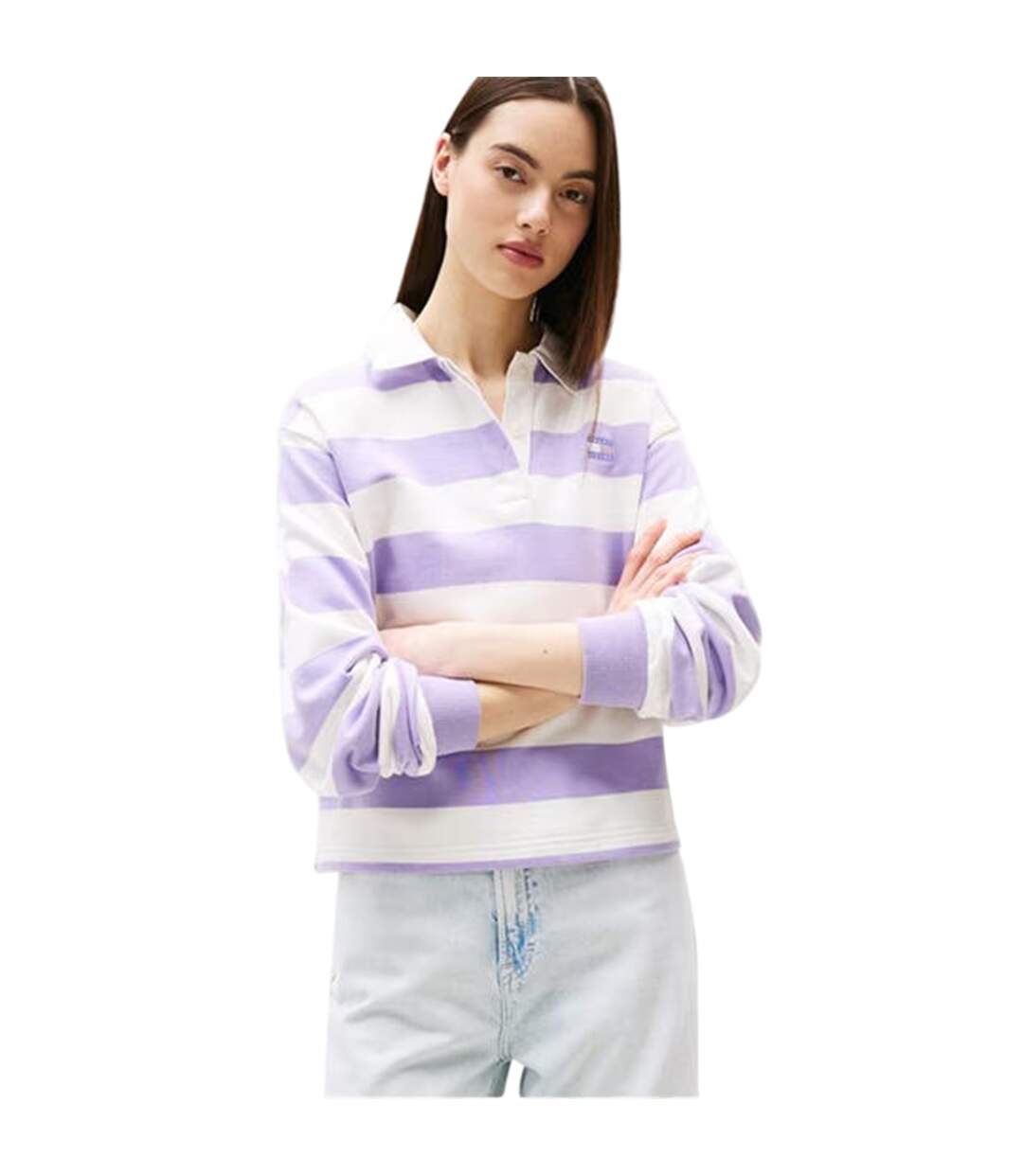 Polo Motif/style À Rayures Femme Améthyste Tommy Jeans-4