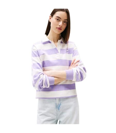 Polo Motif/style À Rayures Femme Améthyste Tommy Jeans