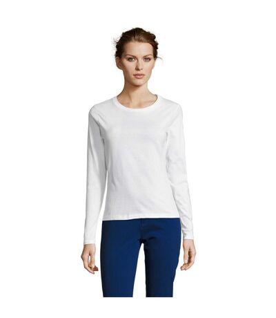 SOLS Womens/Ladies Majestic Long Sleeve T-Shirt (White) - UTPC314