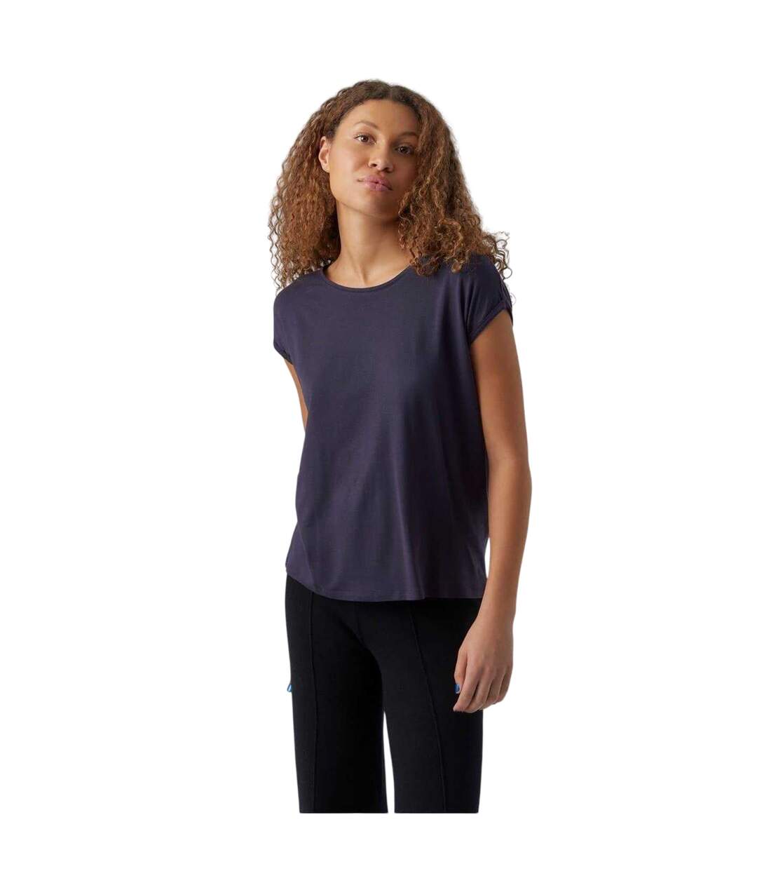 Womens/ladies Ava Plain T-shirt Night Sky Vero Moda-4