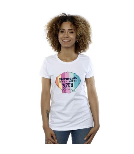 Disney T-shirt en coton amusant La petite sirène Femme/Femme (Blanc) - UTBI26355