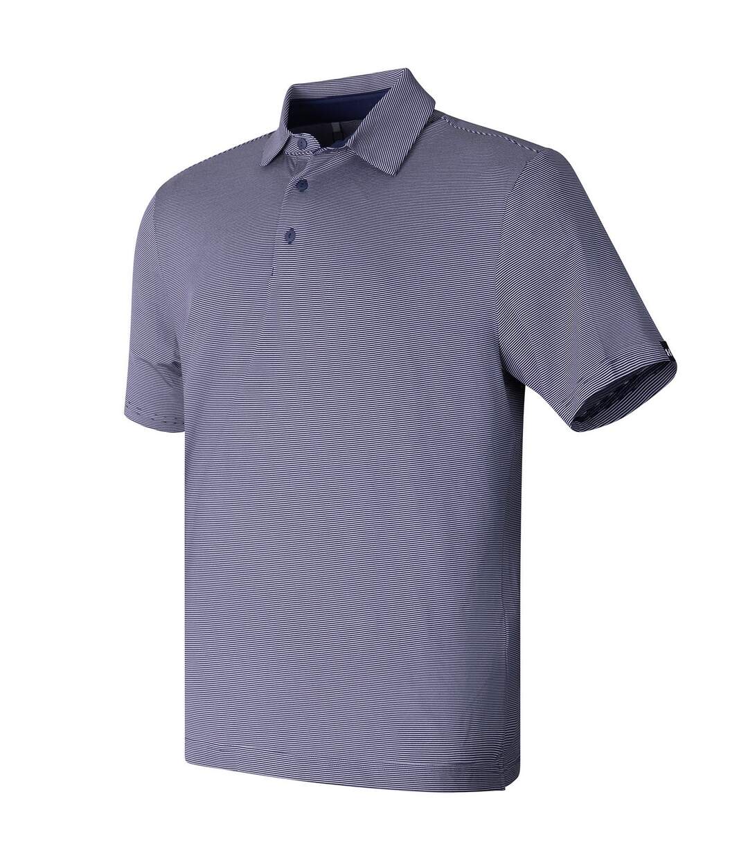 Mens playoff 3.0 micro-stripe polo shirt midnight navy/downpour grey/black Under Armour-1