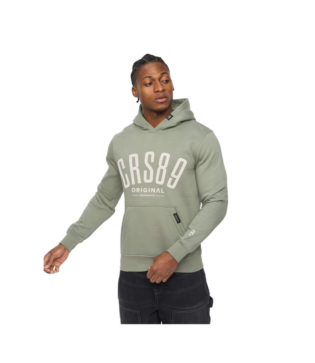 Mens Hallfell Hoodie Olive Crosshatch-2