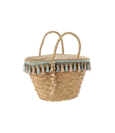 Sac de Plage Flo 56cm Naturel & Bleu