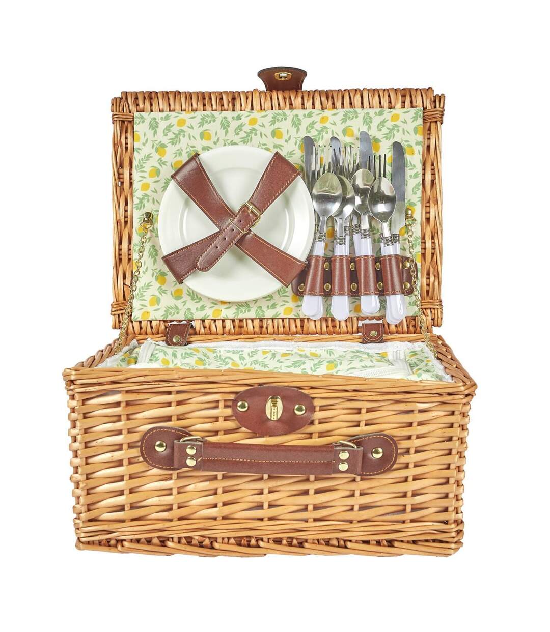 Panier de Pique Nique 4 Personnes 38cm Marron-2