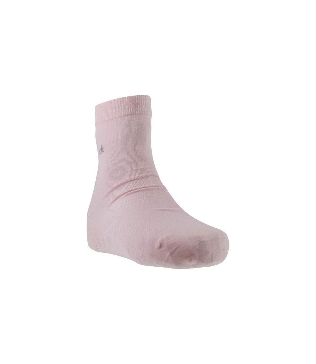 CALVIN KLEIN Chaussettes Femme Coton UNI Rose