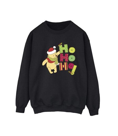 Disney Sweatshirt Winnie The Pooh Ho Ho Ho Ho Womens/Ladies Winnie The Pooh Ho Ho Ho (Noir) - UTBI43060