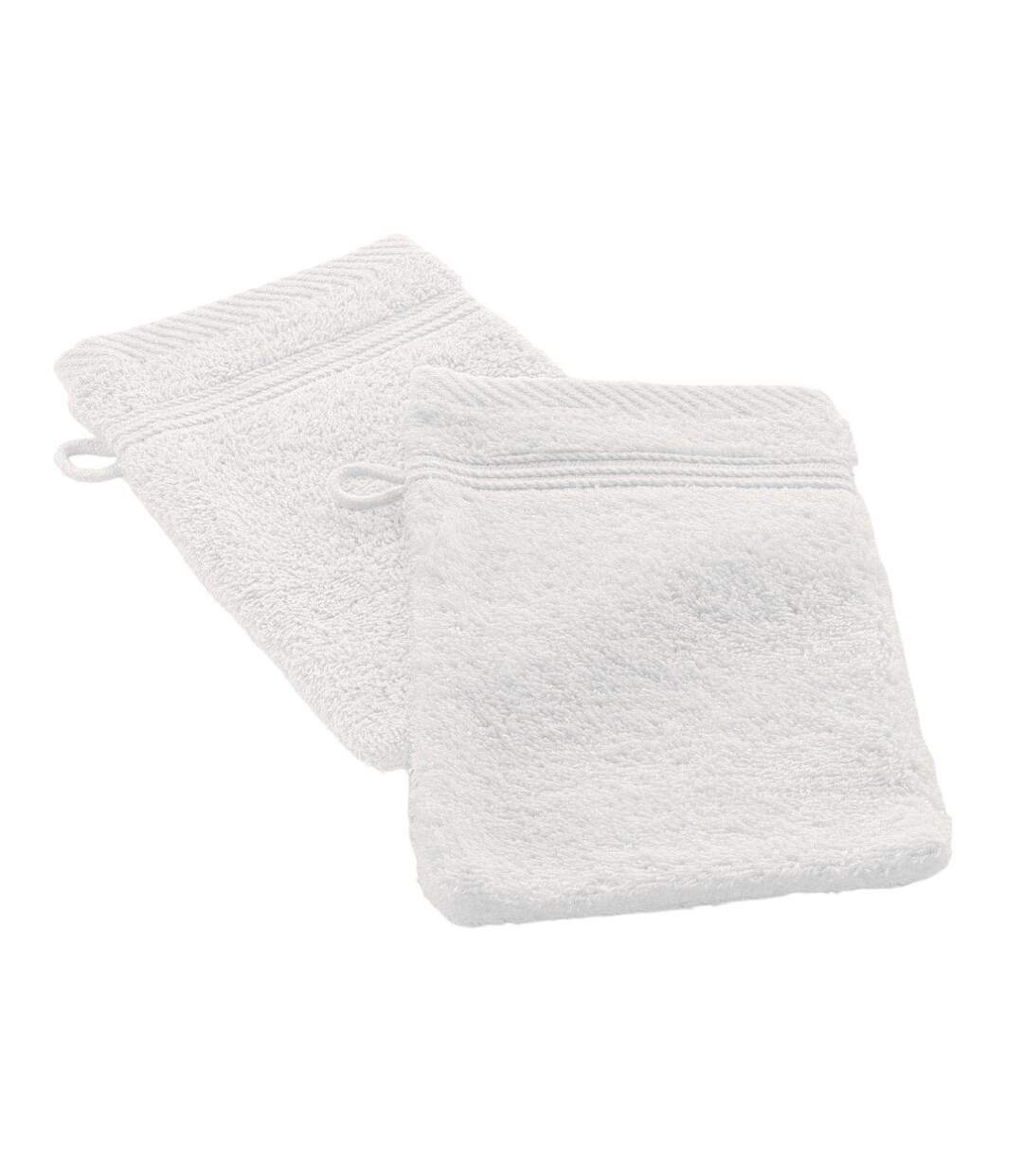 Lot de 2 Gants de Toilette Tendresse 15x21cm Blanc-1