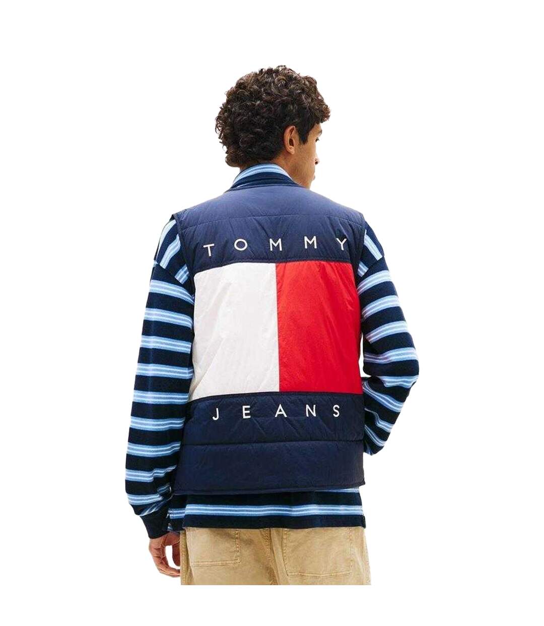 Mens Flag Logo Quilted Gilet Night Navy Tommy Jeans-3