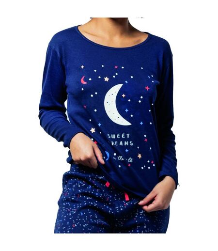 Pyjama COTON MELISSA BROWN DISCO REVERSIBLE MARINE