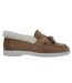 Womens/ladies Loro Suede Flat Boat Shoes Cognac Firetrap-4