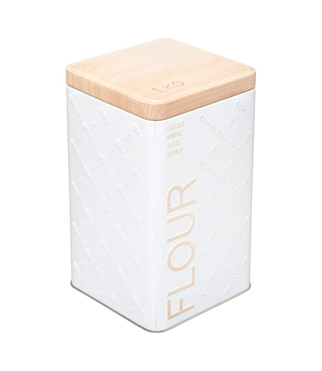 Boîte à Farine Scandi 18cm Blanc-3