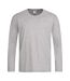 Mens Classic Long Sleeved Tee Heather Grey Stedman-1