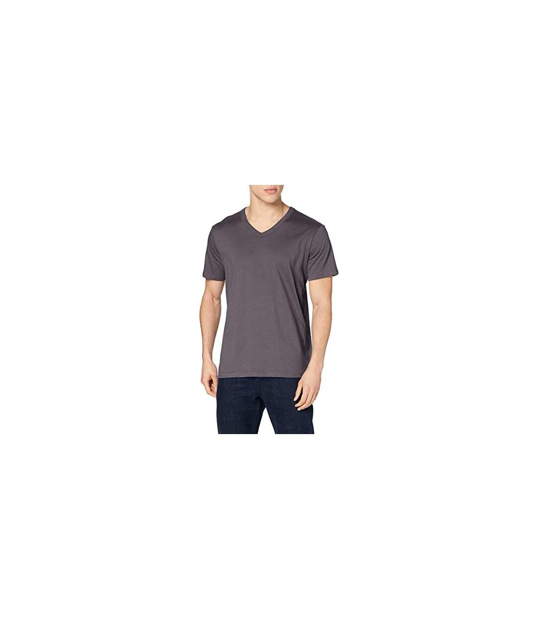 T-shirt col v ben homme gris ardoise Stedman-3