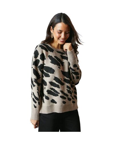 Pull jacquard imprimé animal pour dames/femmes moka Principles