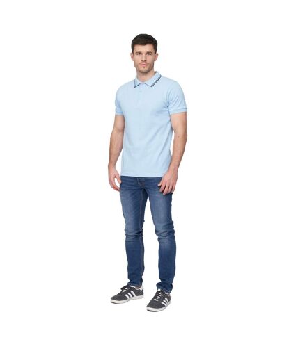 Polo samtrase homme bleu clair Duck and Cover