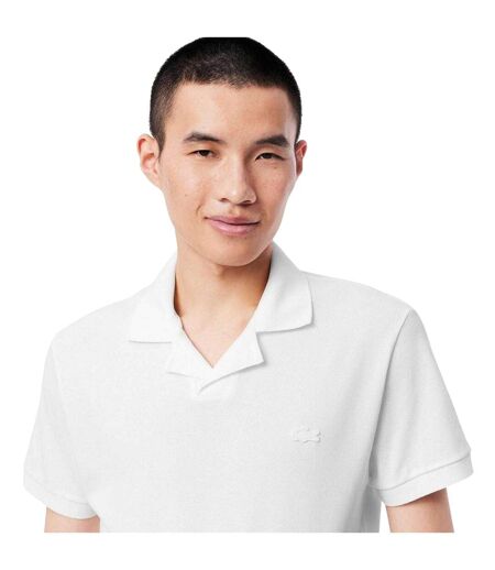 Mens Paris Open Collar Polo Shirt White Lacoste