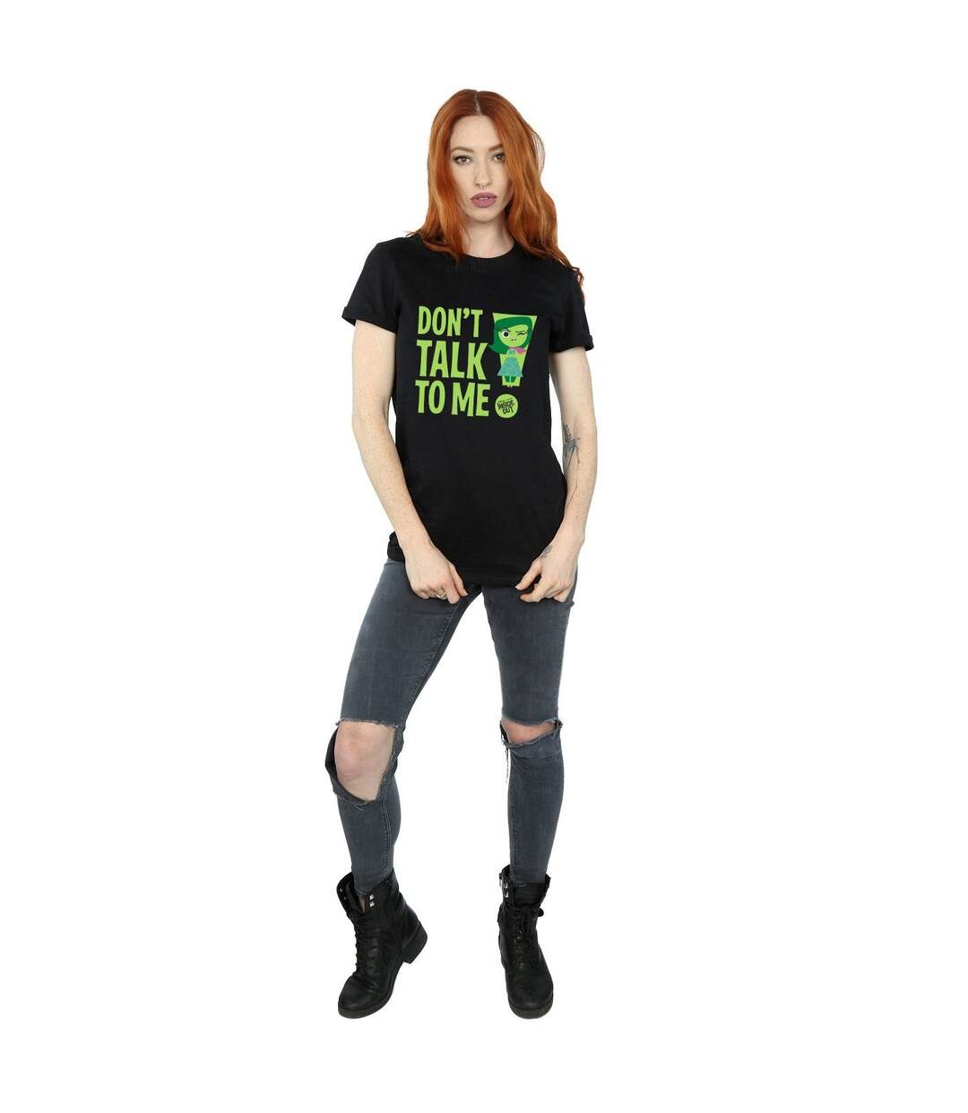 Disney Womens/Ladies Inside Out Dont Talk To Me Cotton Boyfriend T-Shirt (Noir) - UTBI48873-4