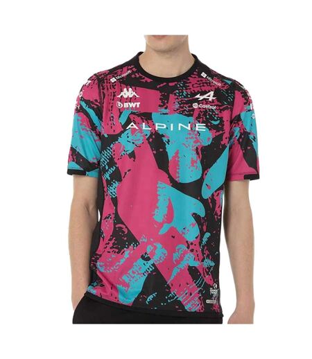 T-shirt noir/rose/turquoise homme kappa kombat 2024 - 3xl