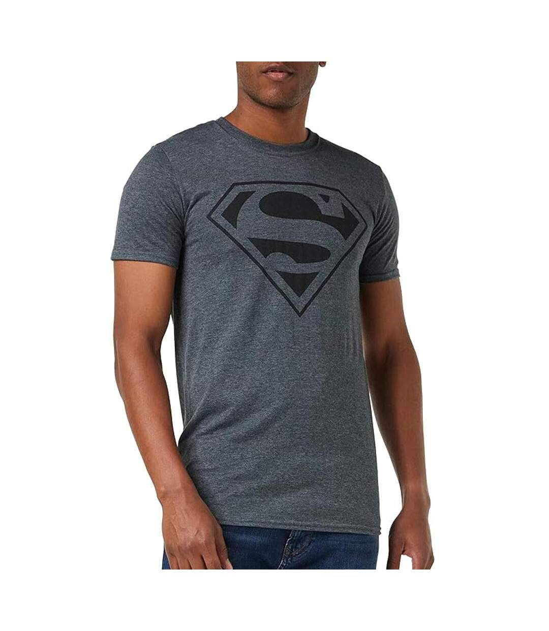T-Shirt gris homme comics mono superman-1