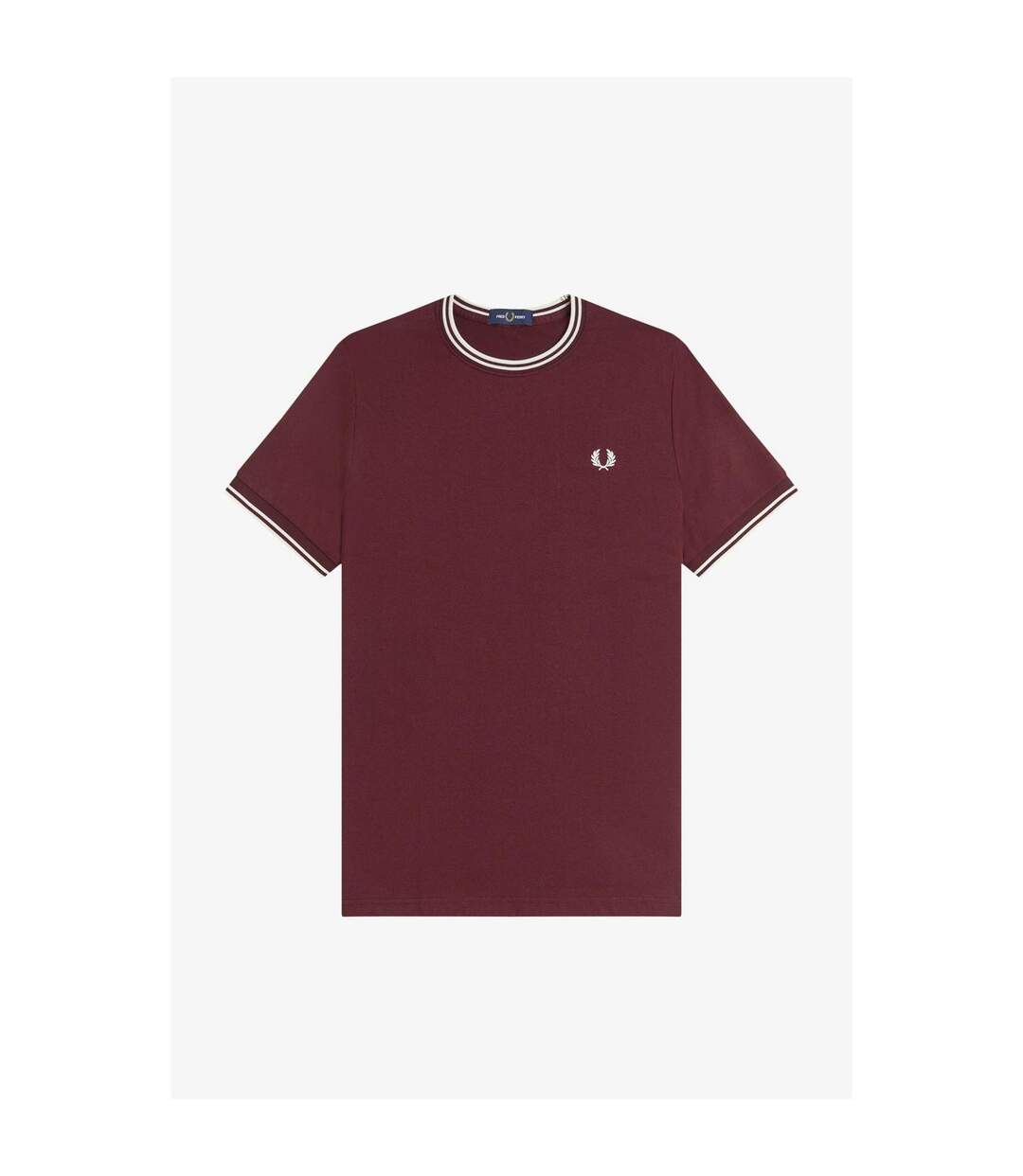 T-shirt Motif/style Rayure Contrastée Sur Bord Homme Pourpre Fred Perry-1