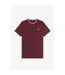 T-shirt Motif/style Rayure Contrastée Sur Bord Homme Pourpre Fred Perry-1
