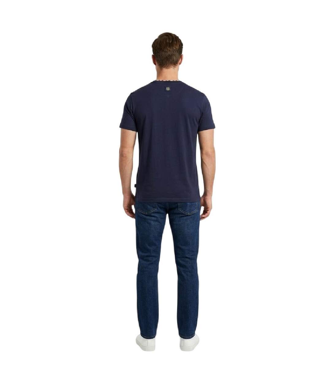 Mens Lettering T-shirt Navy Aquascutum-3
