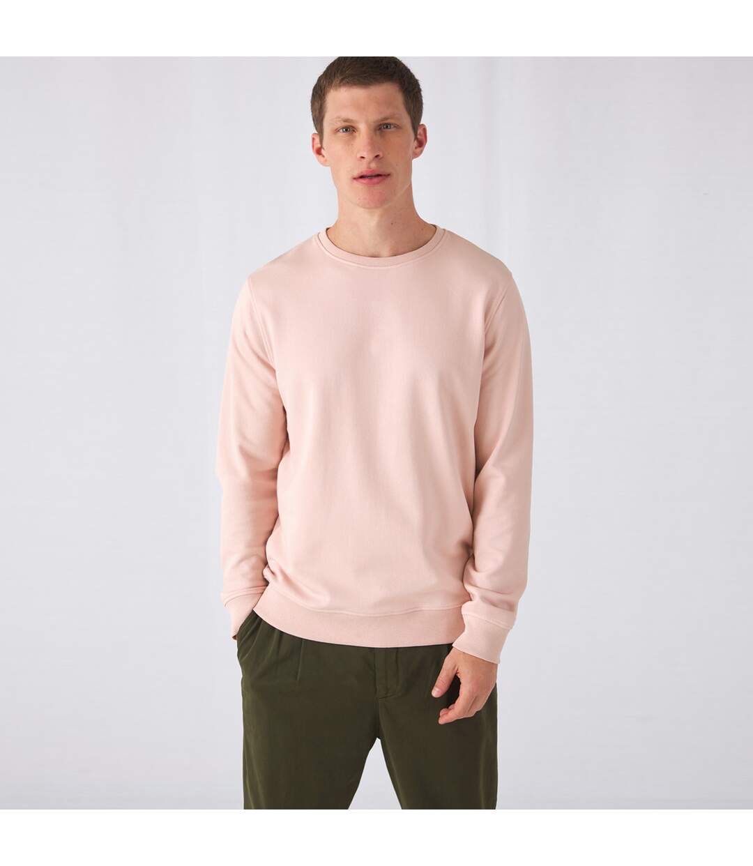 B&C Sweat organique à col ras du cou pour hommes (Rose tendre) - UTBC4691