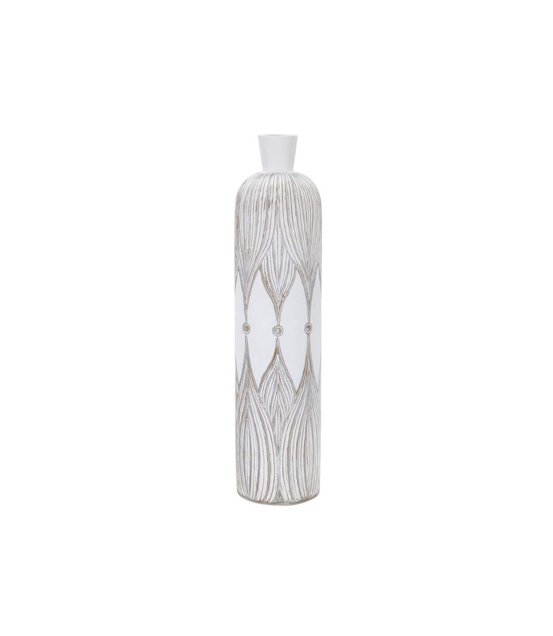 Vase Déco à Motifs Atene 60cm Blanc-1