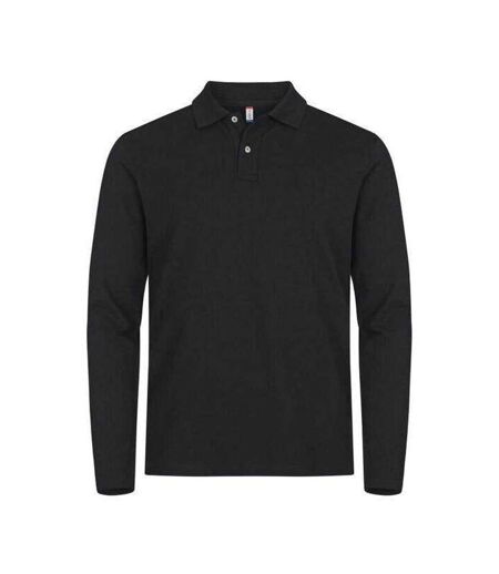 Polo Manches Longues Premium Homme Noir Clique